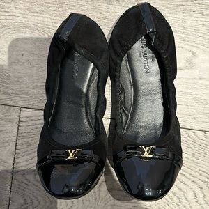 LV suede ballet flats